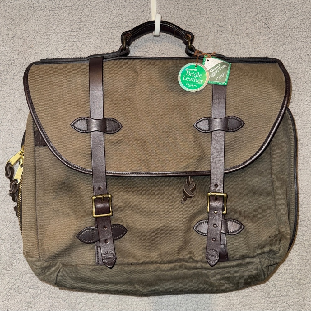 Filson Carry On Briefcase 242 Otter Green Bridle Leather NWT